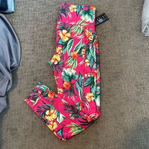Ideology hot pink tropical leggings